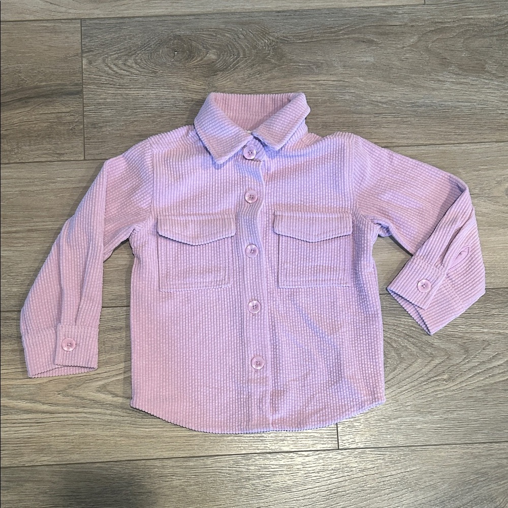 NWOT Girls' Light Lavender Button-Down Shirt Jacket‎